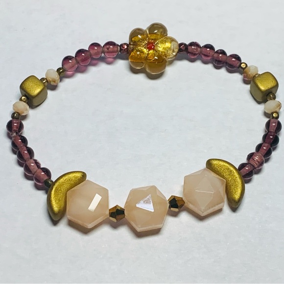 ***SOLD*** 4-Piece Artisan Hand Crafted Bracelets & Earrings Set Glass Beads - Picture 7 of 17